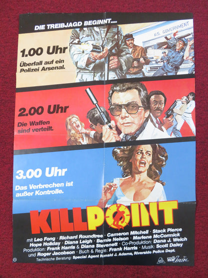 KILLPOINT GERMAN A1 POSTER FOLDED LEO FONG RICHARD ROUNDTREE 1984