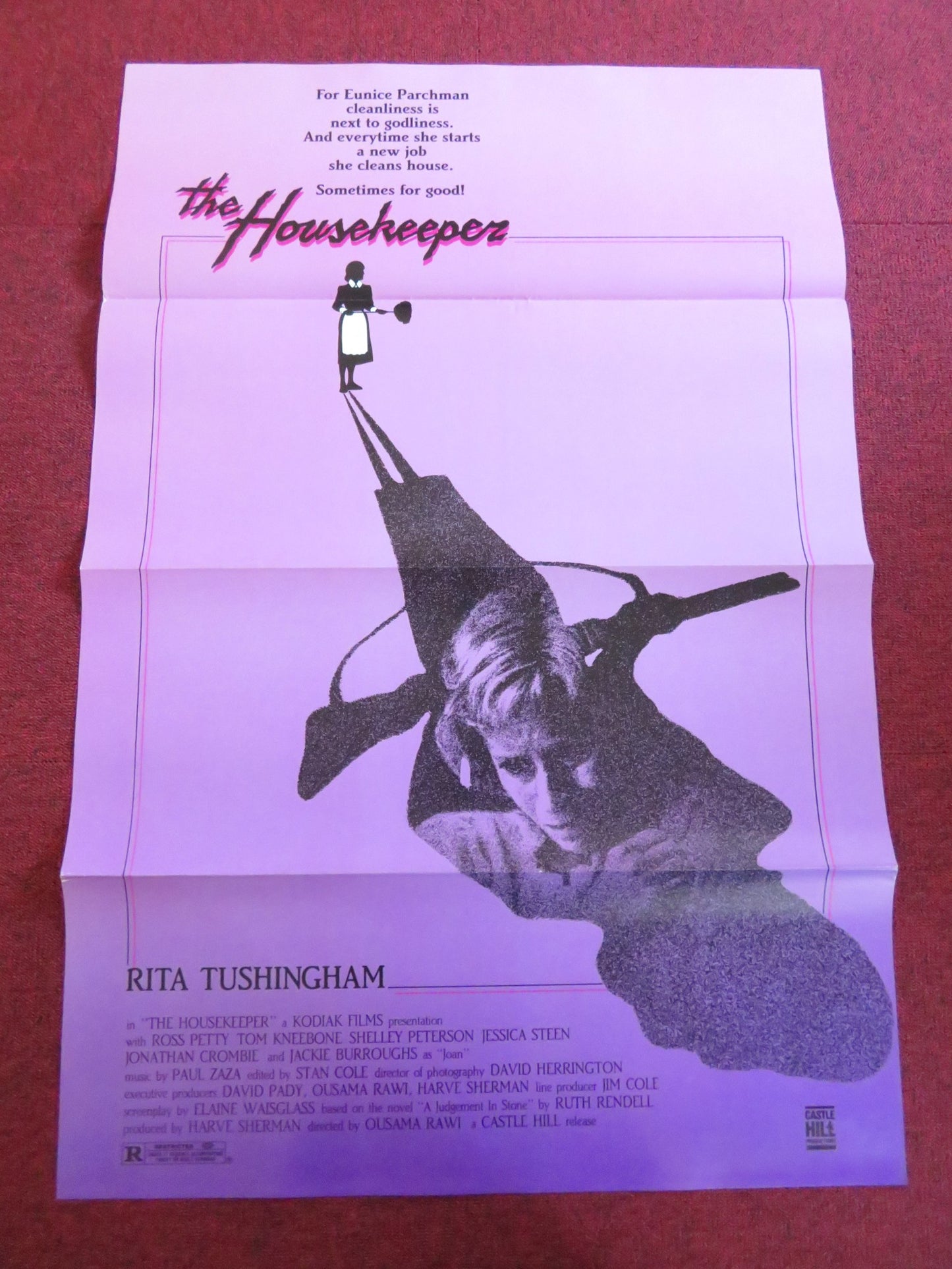 THE HOUSEKEEPER US TRI FOLDED ONE SHEET ROLLED POSTER RITA TUSHINGHAM PETTY 1986