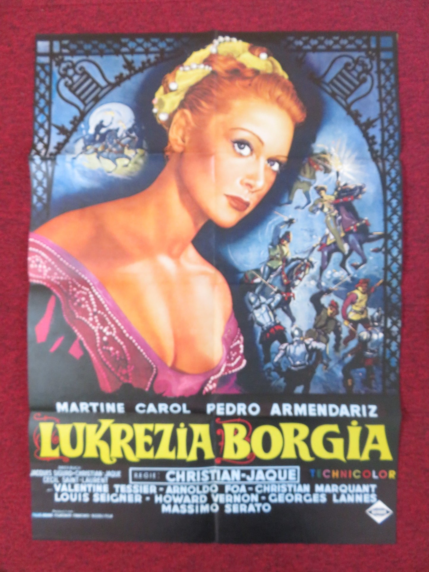 LUCRECE BORGIA GERMAN A1 POSTER FOLDED MARTINE CAROL PEDRO ARMENDARIZ 1953