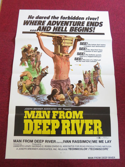 MAN FROM DEEP RIVER - B US TRI FOLDED ONE SHEET ROLLED POSTER IVAN RASSIMOV 1972