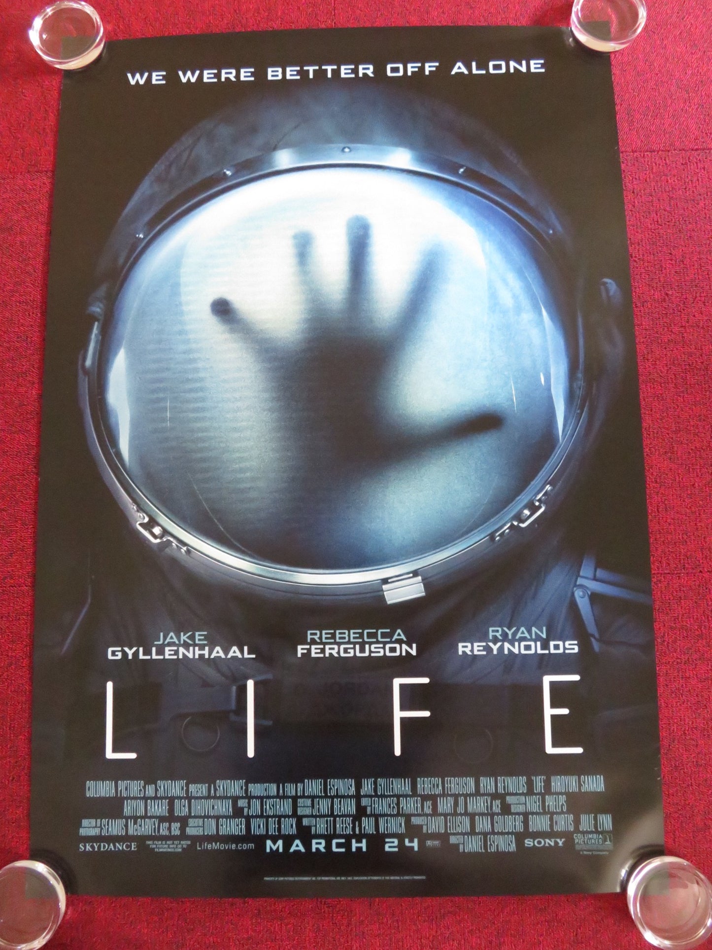 LIFE US ONE SHEET ROLLED POSTER JAKE GYLLENHAAL RYAN REYNOLDS 2017