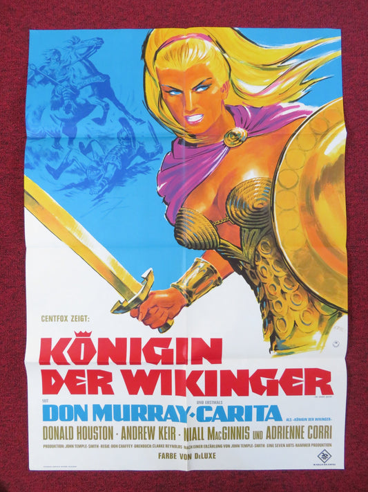 THE VIKING QUEEN GERMAN A1 POSTER FOLDED DON MURRAY CARITA 1967