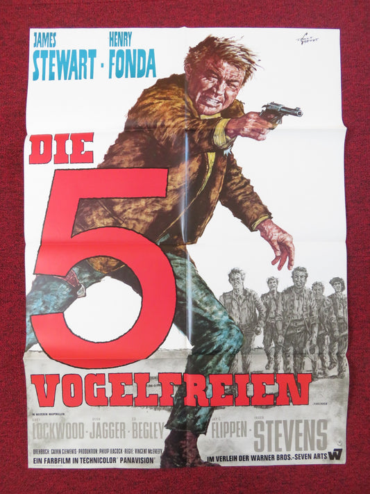 FIRECREEK GERMAN A1 POSTER FOLDED JAMES STEWART HENRY FONDA 1968