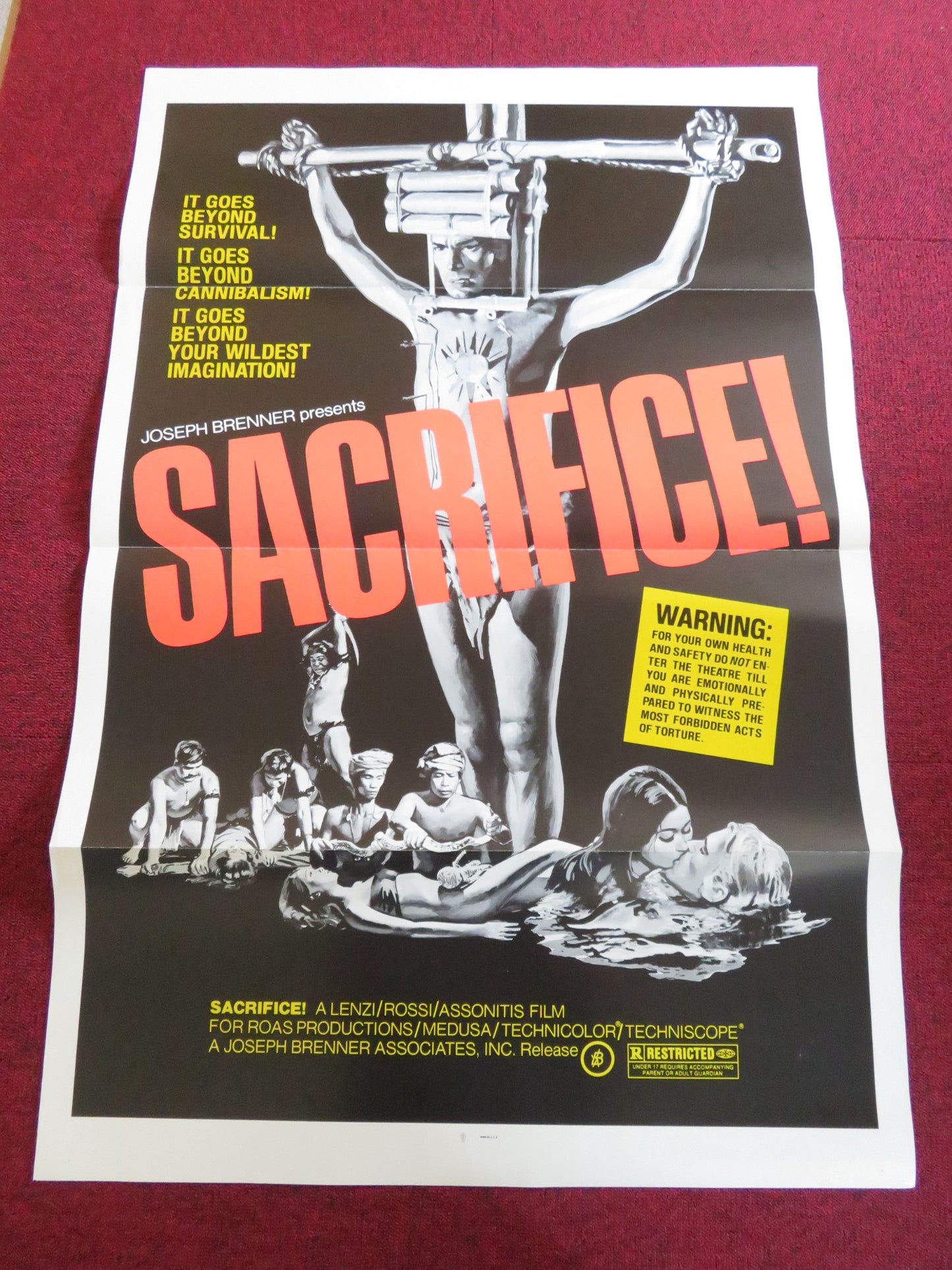 SACRIFICE - B US TRI FOLDED ONE SHEET ROLLED POSTER IVAN RASSIMOV ME ME LAY 1973