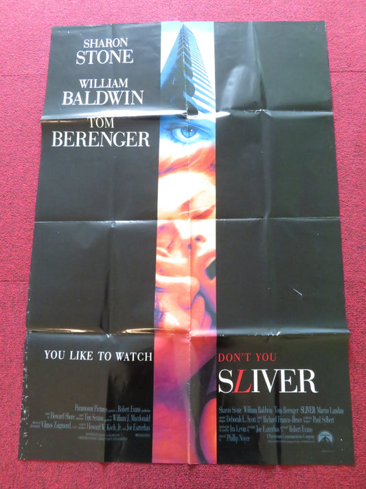 SLIVER FOLDED US ONE SHEET POSTER SHARON STONE WILLIAM BALDWIN 1993