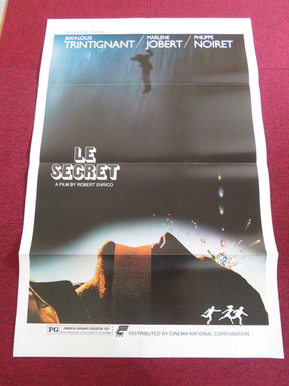 THE SECRET US TRI FOLDED ONE SHEET ROLLED POSTER JEAN-LOUIS TRINIGNANT 1975