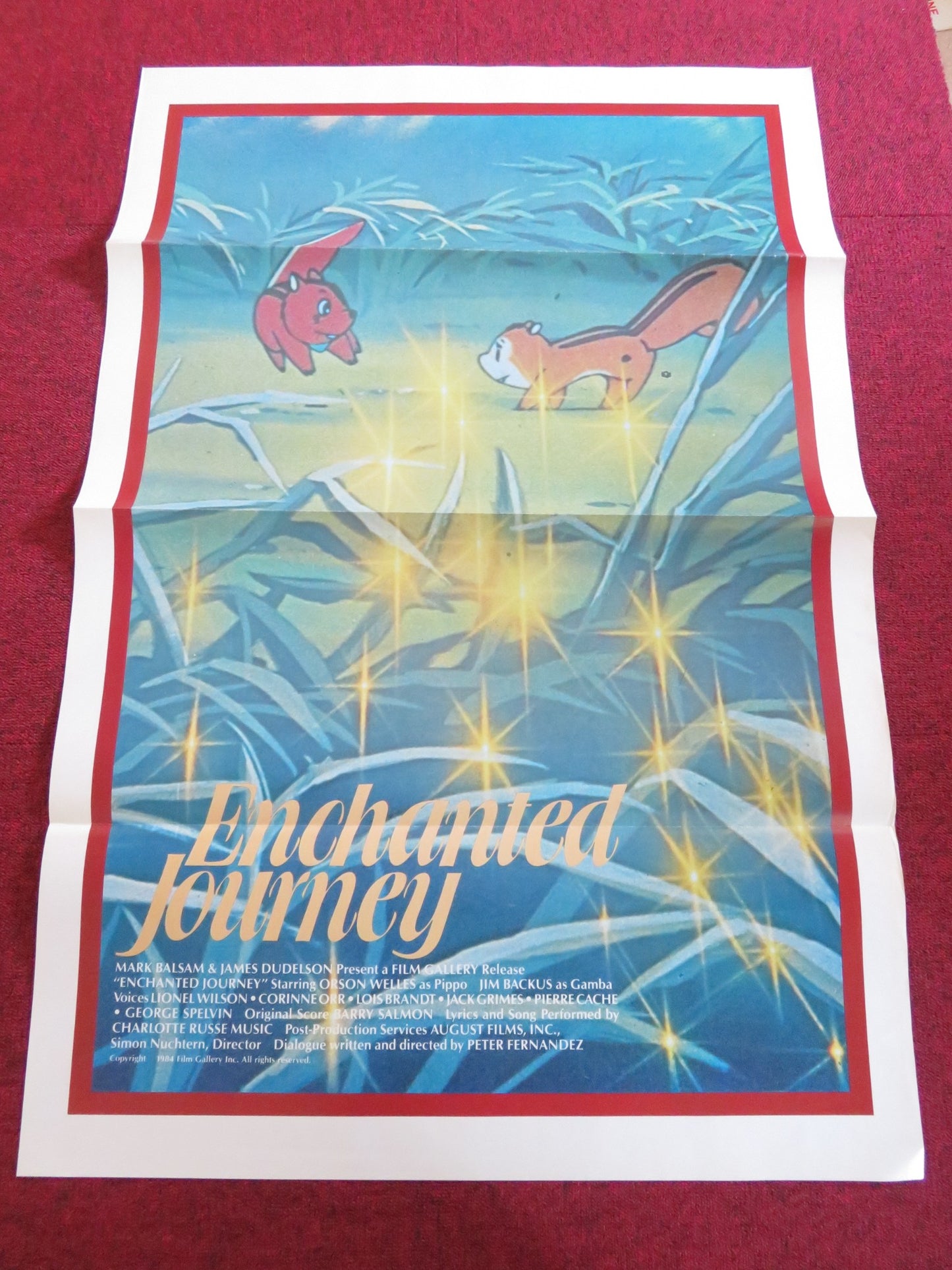 ENCHANTED JOURNEY US TRI FOLDED ONE SHEET ROLLED POSTER ORSON WELLES 1984