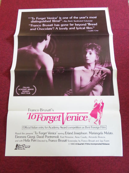 TO FORGET VENICE US TRI FOLDED ONE SHEET ROLLED POSTER ERLAND JOSEPHSON 1980