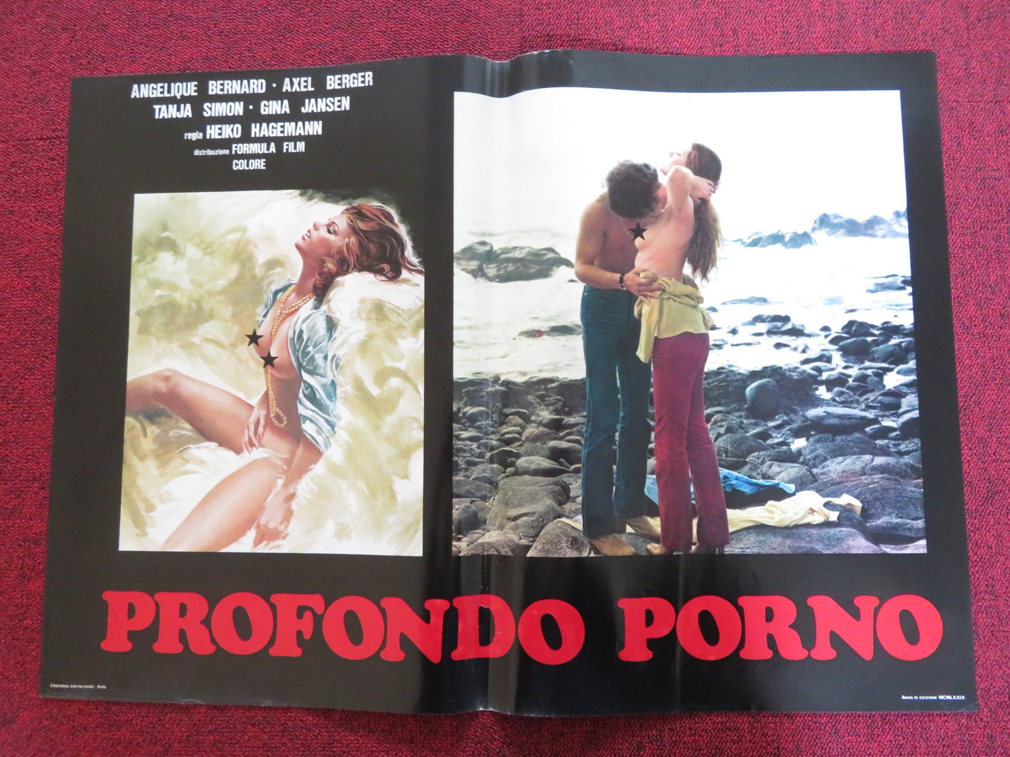 PROFONDO PORNO - F ITALIAN FOTOBUSTA POSTER ANGELIQUE BERNARD AXEL BERGER 1977