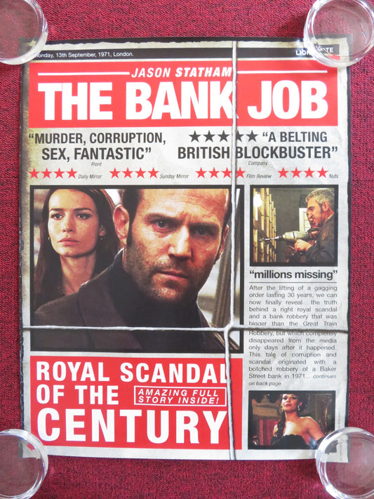 THE BANK JOB VHS VIDEO POSTER JASON STATHAM SAFFRON BURROWS 2008