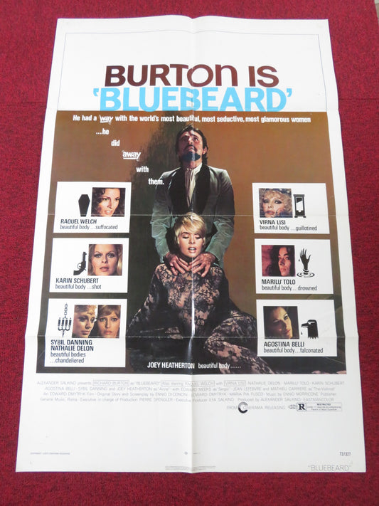 BLUEBEARD FOLDED US ONE SHEET POSTER RICHARD BURTON RAQUEL WELCH 1972