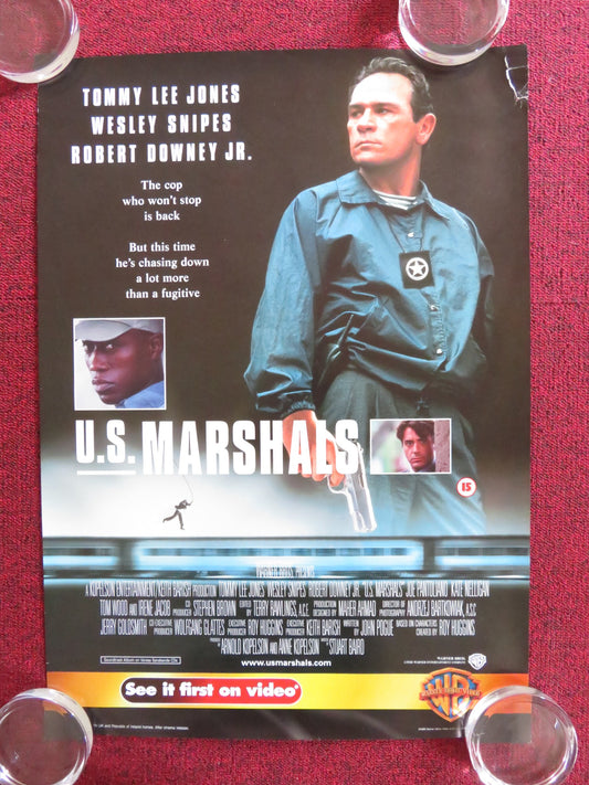 U.S. MARSHALS VHS VIDEO POSTER TOMMY LEE JONES WESLEY SNIPES 1998