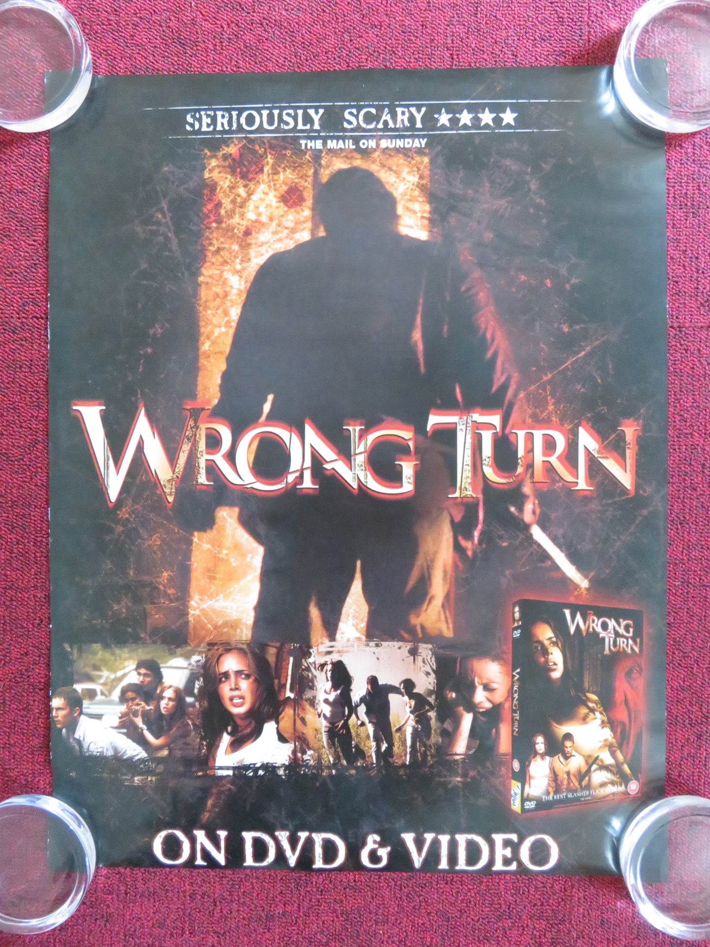 WRONG TURN DVD & VHS VIDEO POSTER ELIZA DUSHKU DESMOND HARRINGTON 2003