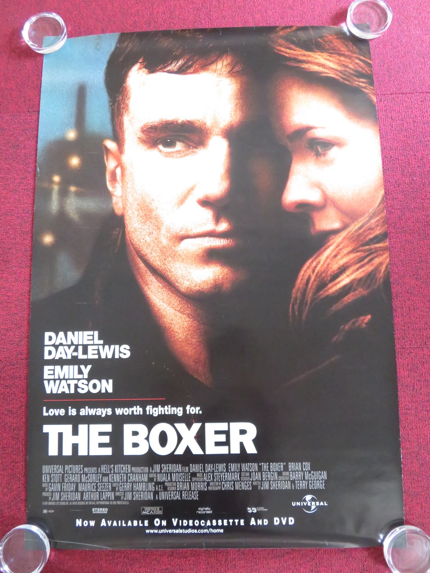 THE BOXER DVD AND VHS ONE SHEET ROLLED POSTER DANIEL DAY-LEWIS EMILY WATSON 1997