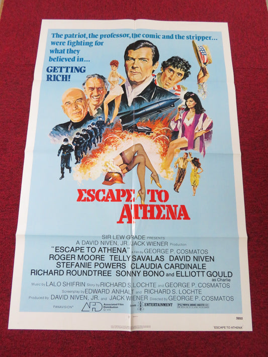 ESCAPE TO ATHENA FOLDED US ONE SHEET POSTER ROGER MOORE TELLY SAVALAS 1979