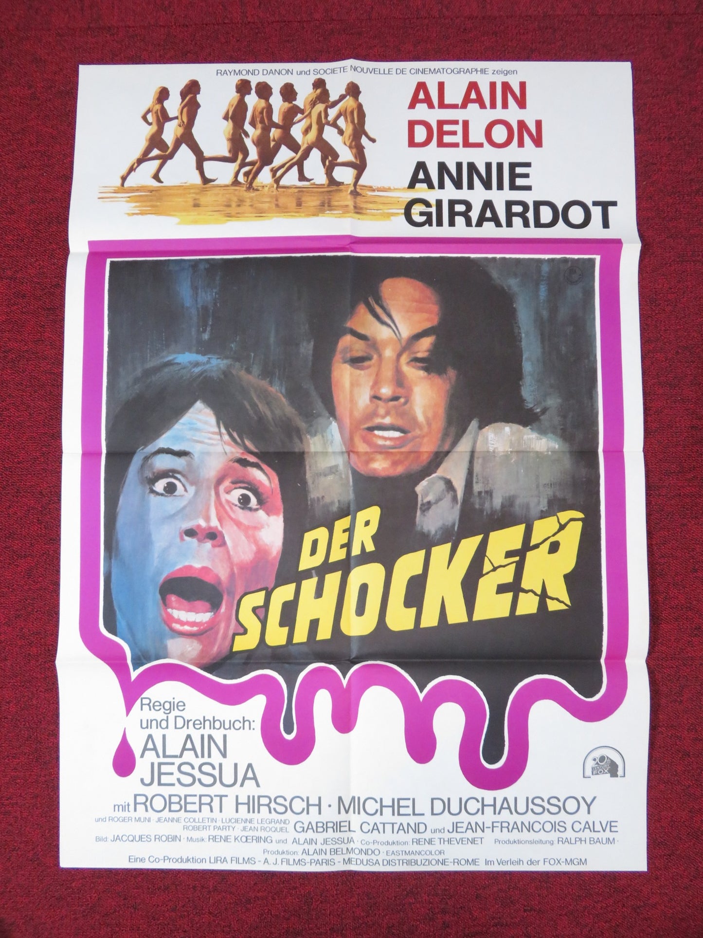 DOCTOR IN THE NUDE GERMAN A1 POSTER FOLDED ALAIN DELON ANNIE GIRARDOT 1973