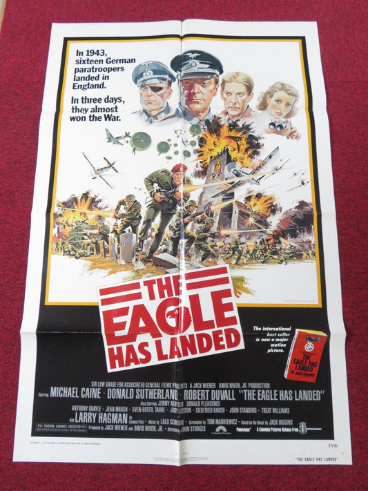 THE EAGLE HAS LANDED FOLDED US ONE SHEET POSTER MICHAEL CAINE D. SUTHERLAND 1977