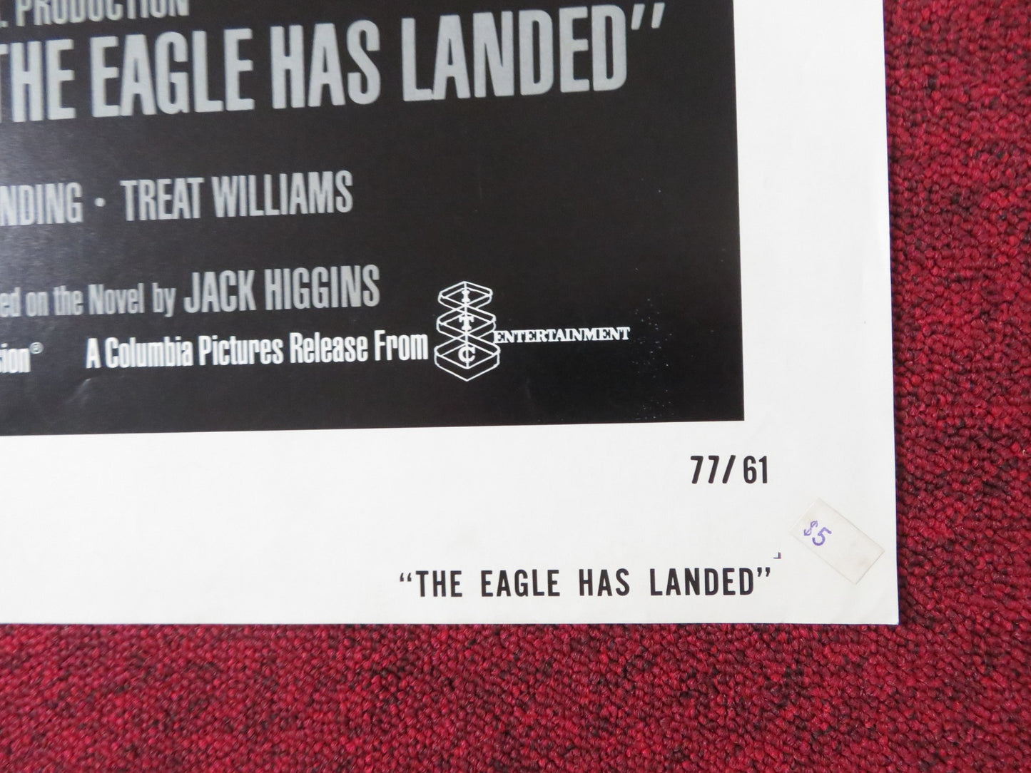 THE EAGLE HAS LANDED FOLDED US ONE SHEET POSTER MICHAEL CAINE D. SUTHERLAND 1977