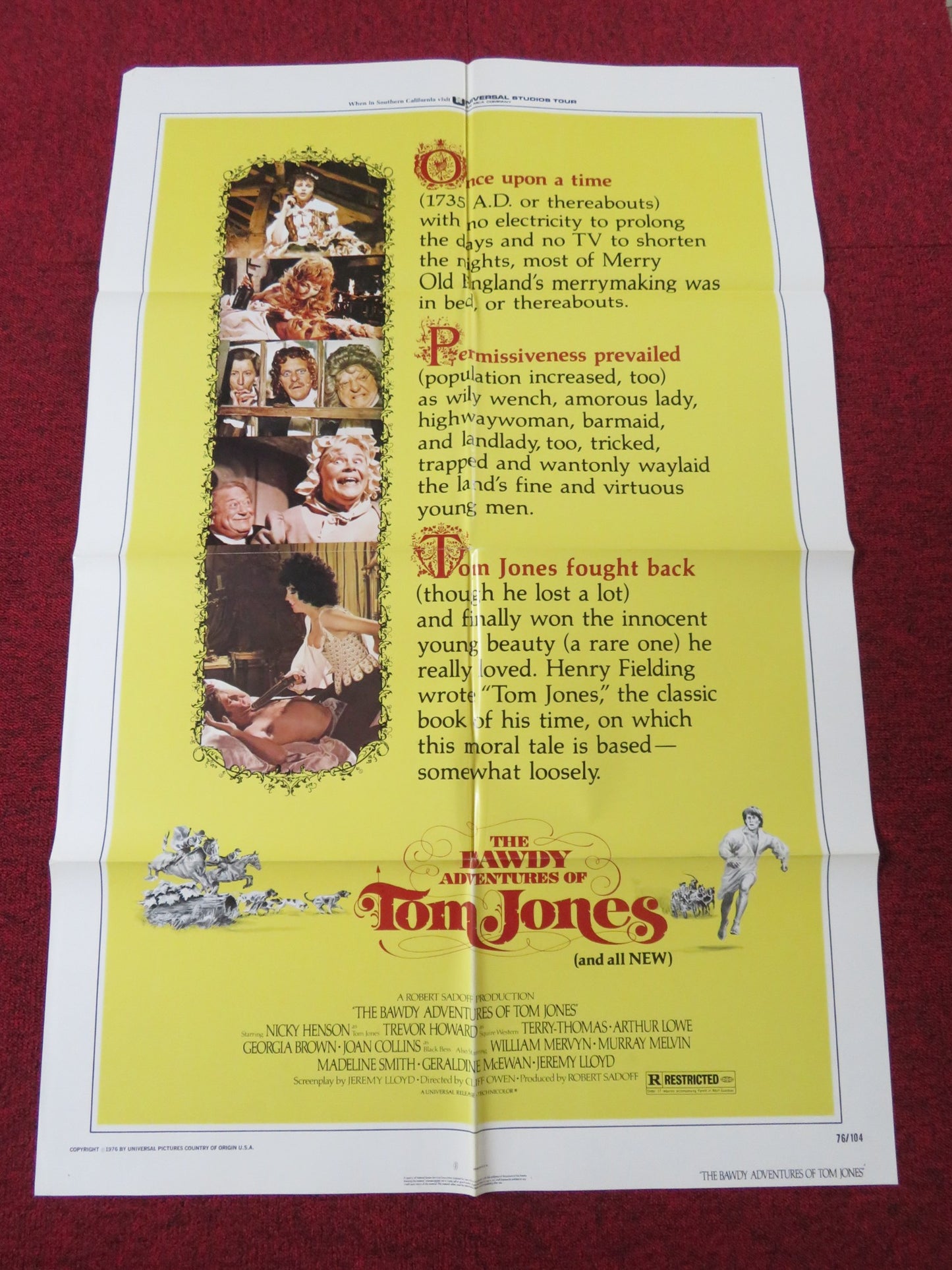 THE BAWDY ADVENTURES OF TOM JONES FOLDED US ONE SHEET POSTER NICKY HENSON 1976