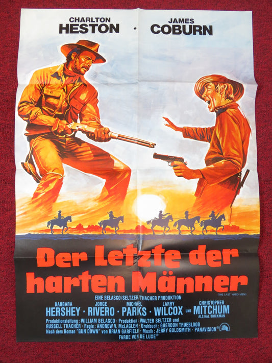 THE LAST HARD MEN GERMAN A1 POSTER FOLDED CHARLTON HESTON JAMES COBURN 1976