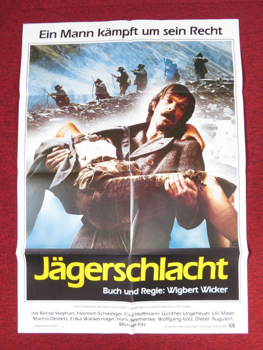 JAGERSCHLACHT GERMAN A1 POSTER FOLDED BERND STEPHAN HEINRICH SCHWEIGER 1982