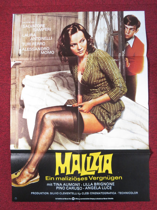 MALICIOUS GERMAN A1 POSTER FOLDED LAURA ANTONELLI TURI FERRO 1973