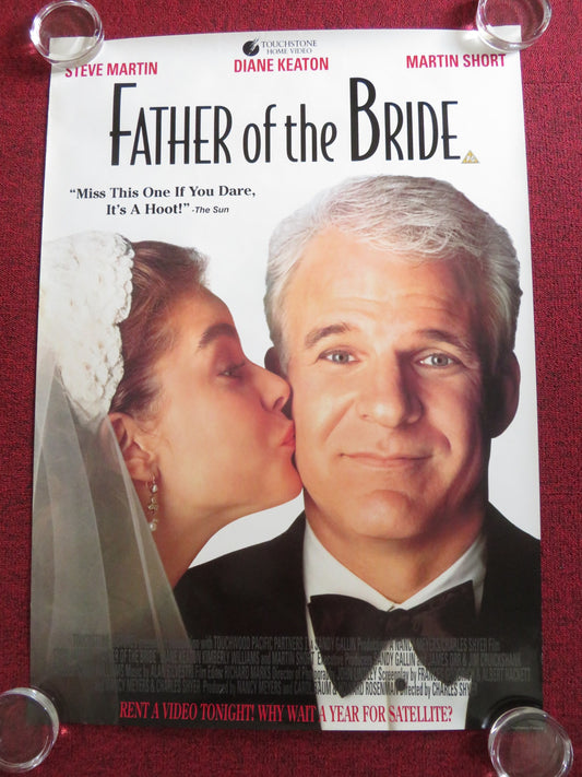 FATHER OF THE BRIDE VHS VIDEO POSTER ROLLED STEVE MARTIN DIANE KEATON 1991