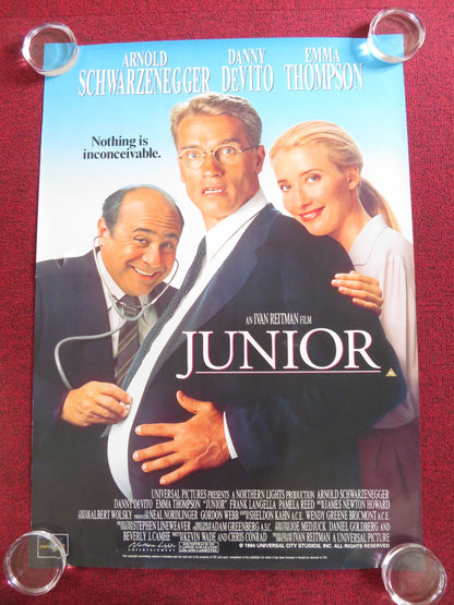 JUNIOR VHS VIDEO POSTER ROLLED ARNOLD SCHWARZENEGGER DANNY DEVITO 1994