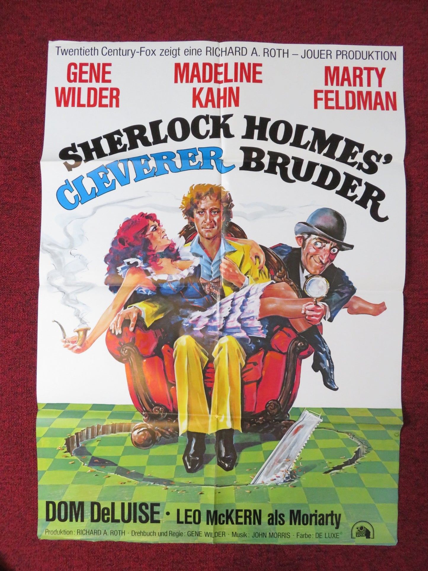 THE ADVENTURE OF SHERLOCK HOLMES' SMARTER BROTHER GERMAN A1 POSTER FOLDED 1976