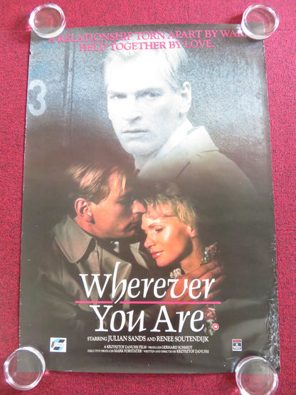 WHEREVER YOU ARE VHS VIDEO POSTER ROLLED JULIAN SANDS RENEE SOUTENDIJK 1988