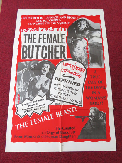 THE FEMALE BUTCHER FOLDED US ONE SHEET POSTER LUCIA BOSE ESPARTACO SANTONI 1974