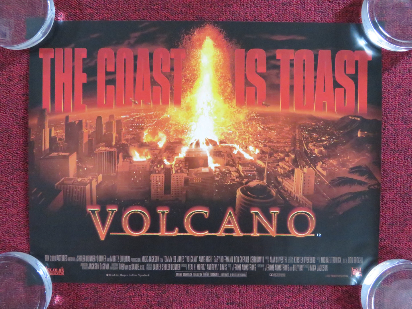 VOLCANO UK MINI QUAD POSTER TOMMY LEE JONES ANNE HECHE 1997