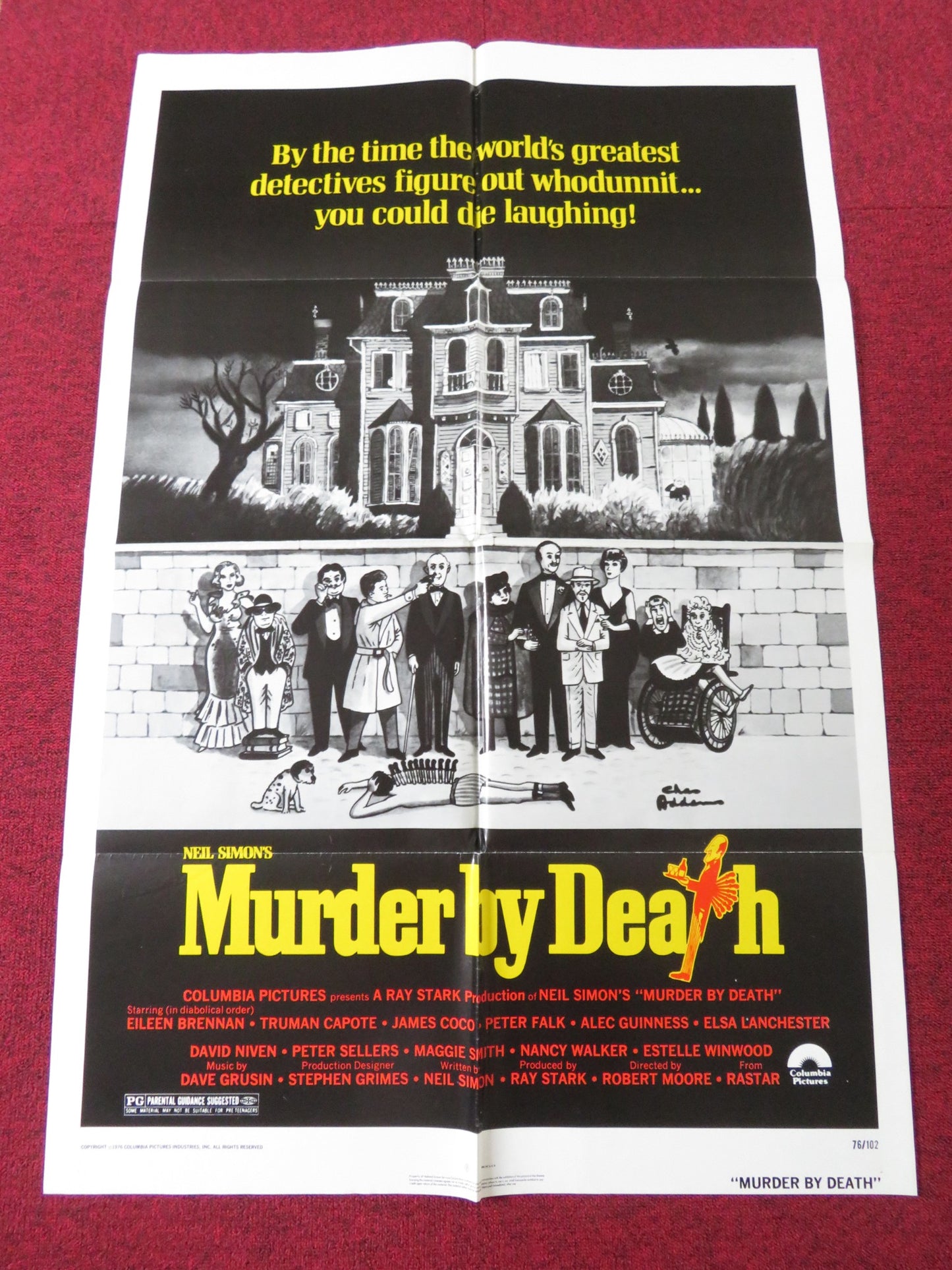 MURDER BY DEATH FOLDED US ONE SHEET POSTER PETER SELLERS TRUMAN CAPOTE 1976