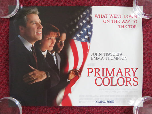 PRIMARY COLORS UK MINI QUAD POSTER JOHN TRAVOLTA EMMA THOMPSON 1998