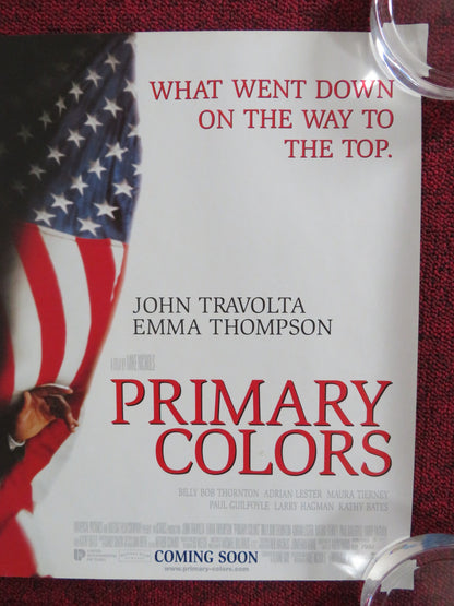 PRIMARY COLORS UK MINI QUAD POSTER JOHN TRAVOLTA EMMA THOMPSON 1998