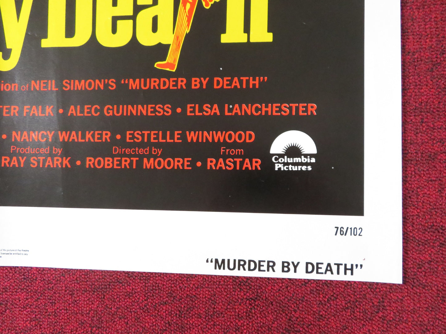 MURDER BY DEATH FOLDED US ONE SHEET POSTER PETER SELLERS TRUMAN CAPOTE 1976