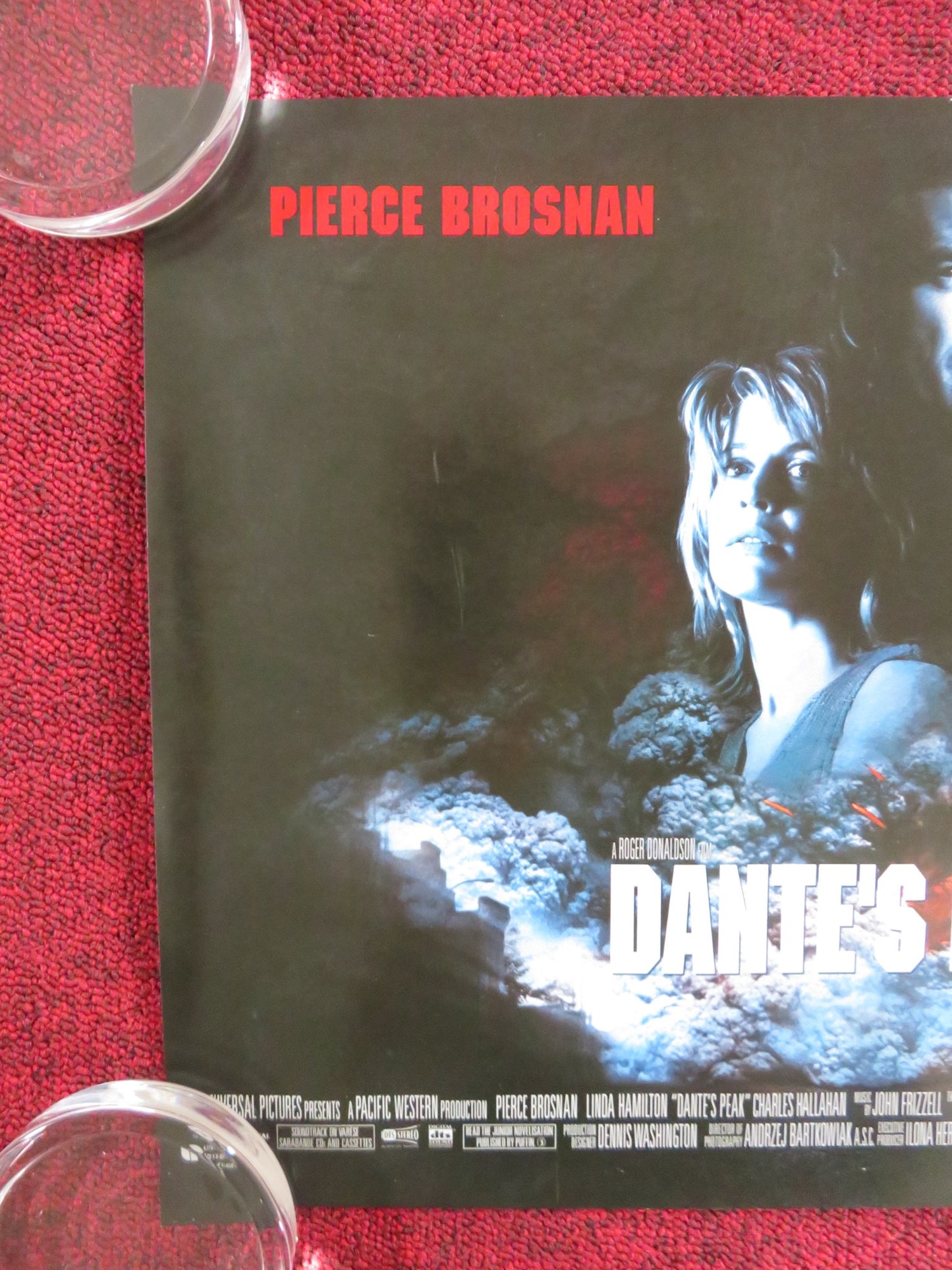 DANTE'S PEAK UK MINI QUAD POSTER PIERCE BROSNAN LINDA HAMILTON 1997