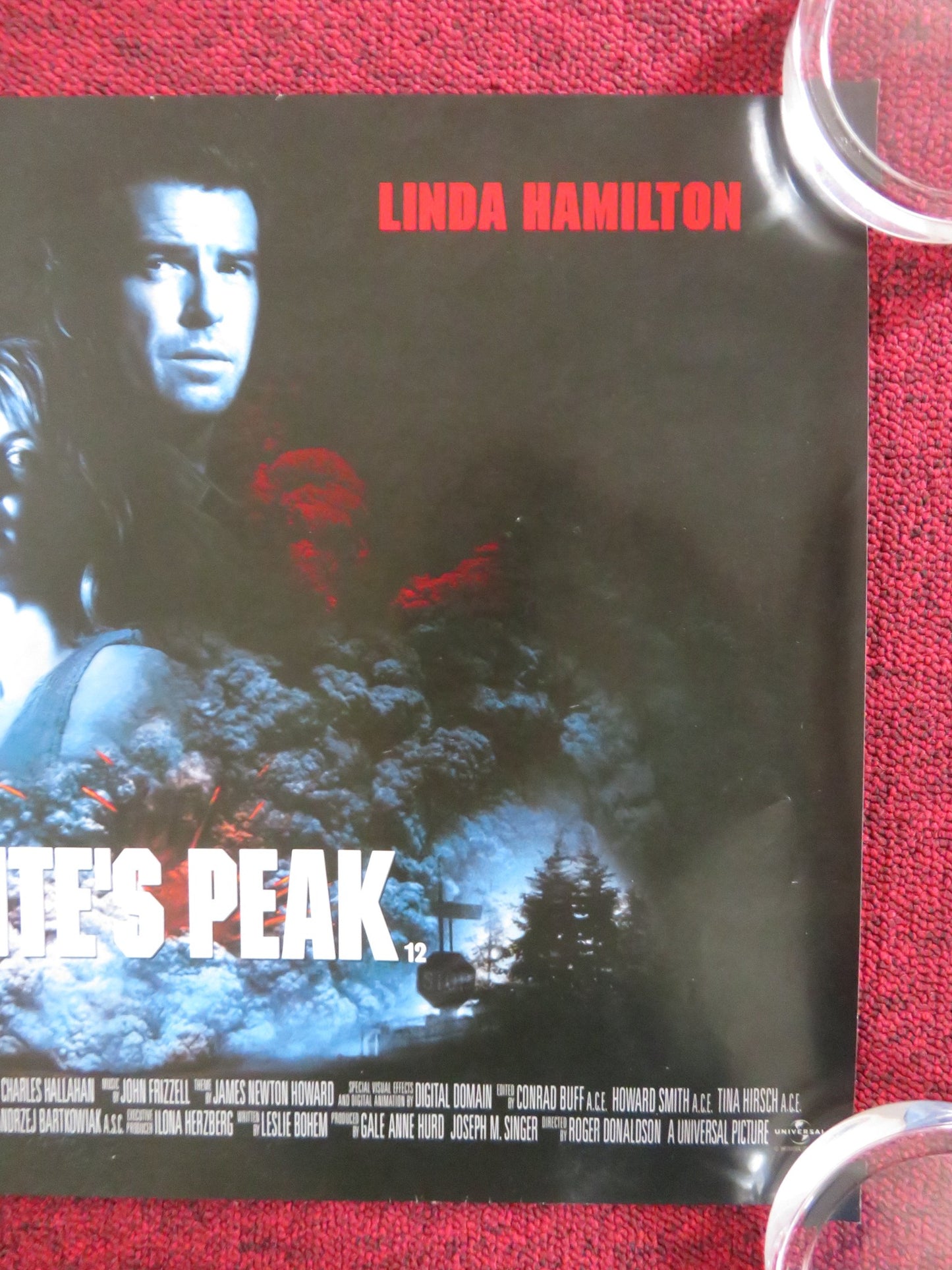 DANTE'S PEAK UK MINI QUAD POSTER PIERCE BROSNAN LINDA HAMILTON 1997