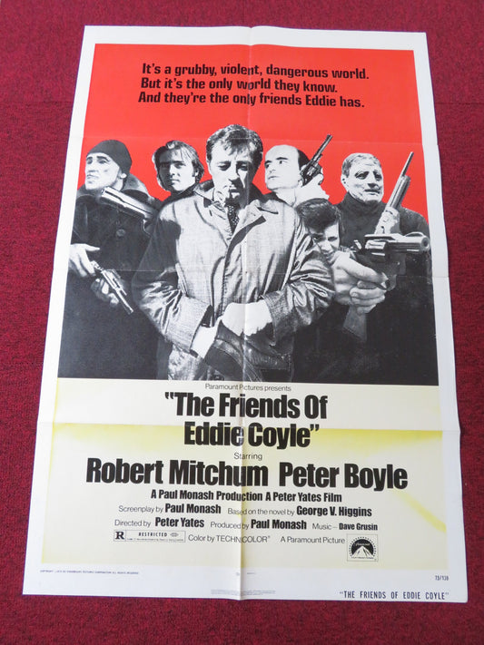 THE FRIENDS OF EDDIE COYLE FOLDED US ONE SHEET POSTER ROBERT MITCHUM BOYLE 1973