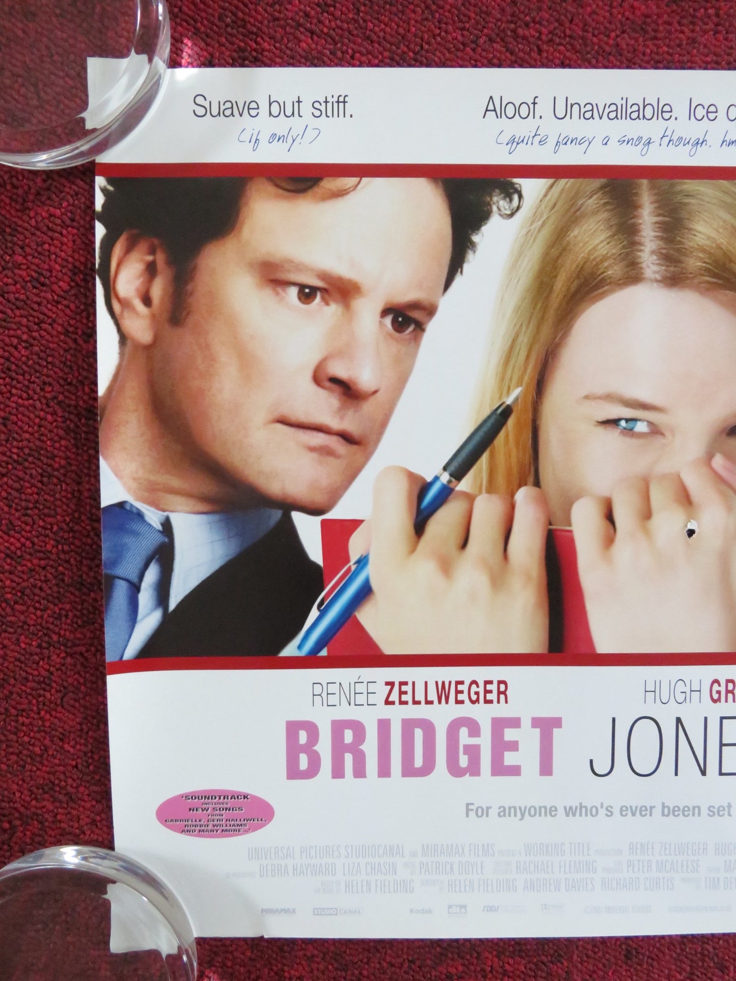 BRIDGET JONES'S DIARY UK MINI QUAD POSTER RENEE ZELLWEGER COLIN FIRTH 2001