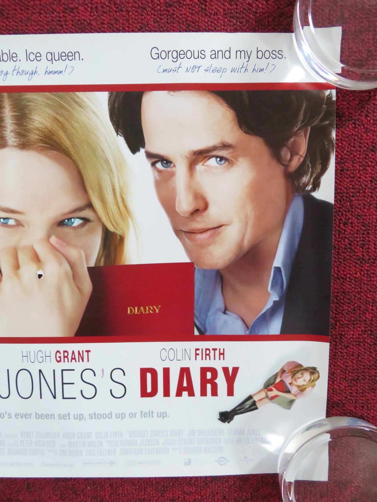 BRIDGET JONES'S DIARY UK MINI QUAD POSTER RENEE ZELLWEGER COLIN FIRTH 2001