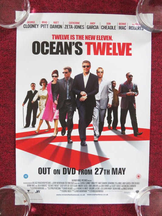 OCEAN'S TWELVE DVD POSTER GEORGE CLOONEY BRAD PITT 2004