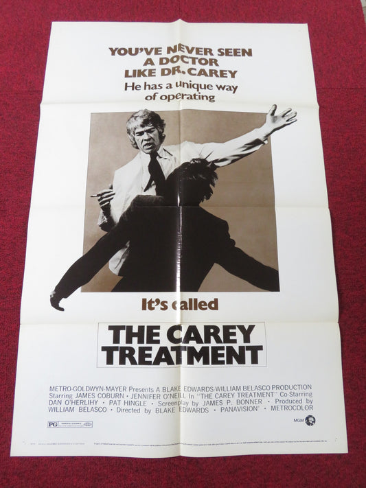 THE CAREY TREATMENT FOLDED US ONE SHEET POSTER JAMES COBURN J. O'NEILL 1972