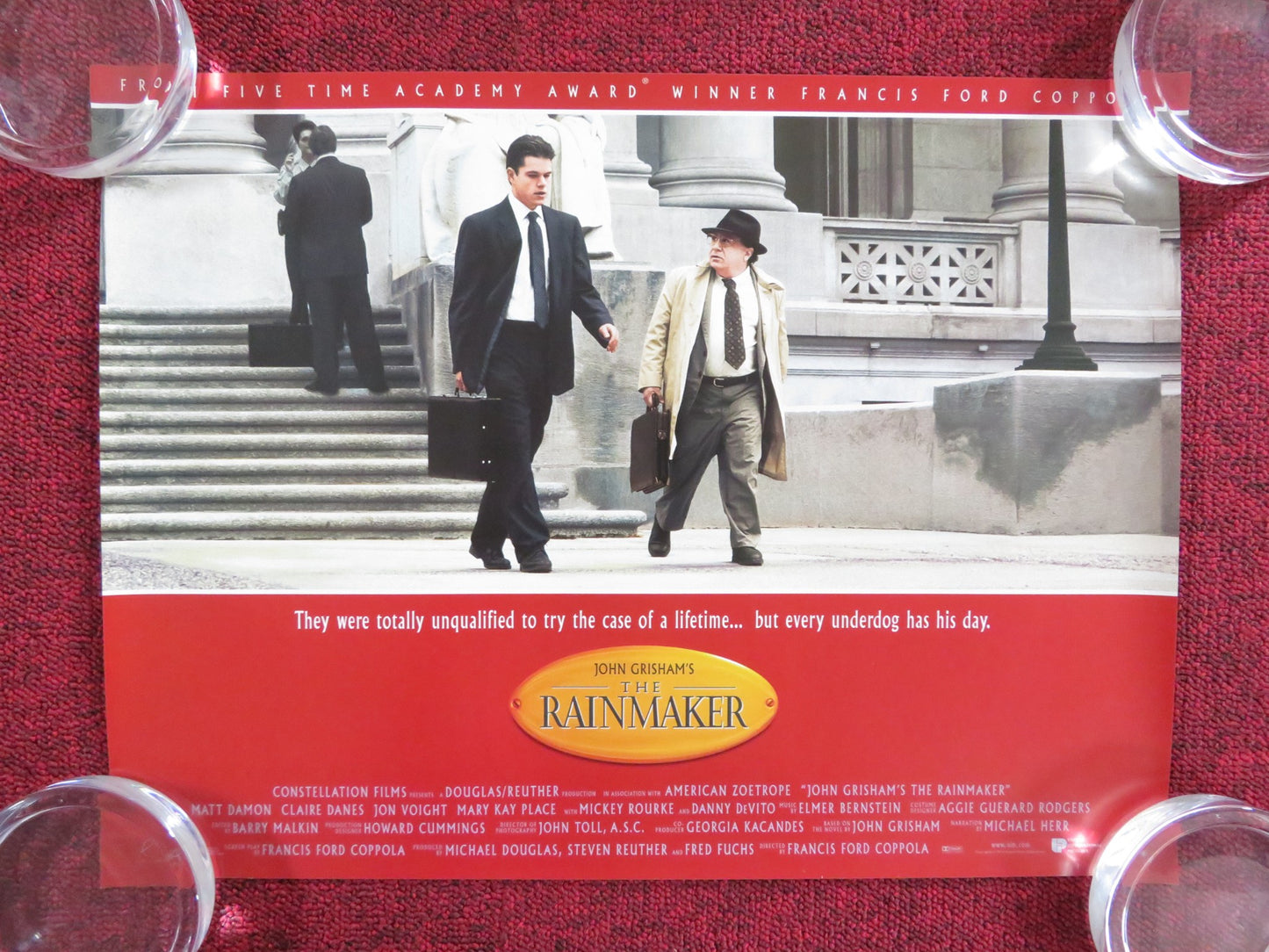 THE RAINMAKER UK MINI QUAD POSTER MATT DAMON DANNY DEVITO 1997