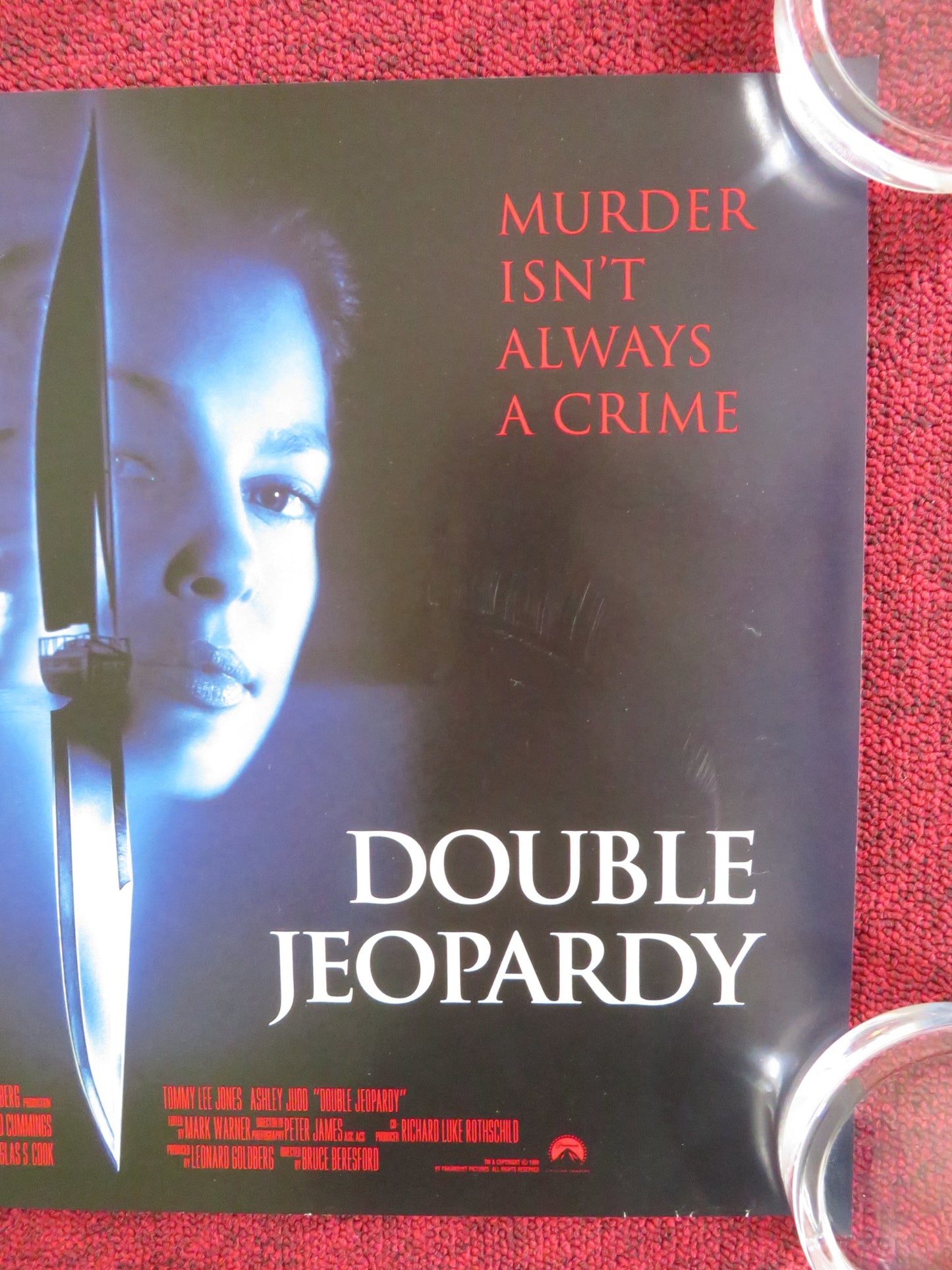 DOUBLE JEOPARDY UK MINI QUAD POSTER TOMMY LEE JONES ASHLEY JUDD 1999