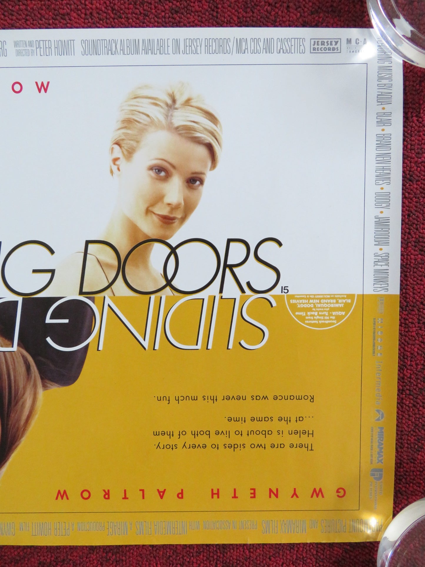 SLIDING DOORS UK MINI QUAD POSTER GWYNETH PALTROW JOHN HANNAH 1998