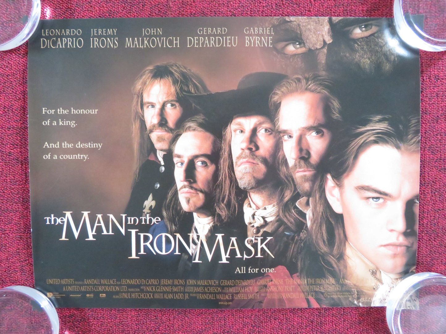 THE MAN IN THE IRON MASK UK MINI QUAD POSTER LEONARDO DI CAPRIO J. IRONS 1998