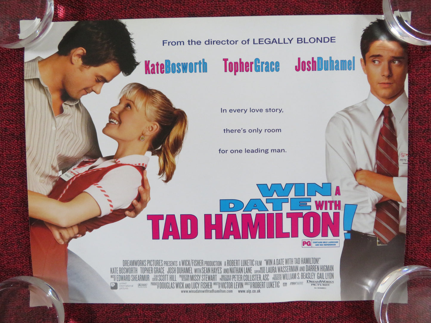 WIN A DATE WITH TAD HAMILTON! UK MINI QUAD POSTER KATE BOSWORTH J. DUHAMEL 2004