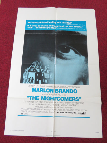 THE NIGHTCOMERS FOLDED US ONE SHEET POSTER MARLON BRANDO STEPHANIE BEACHAM 1972