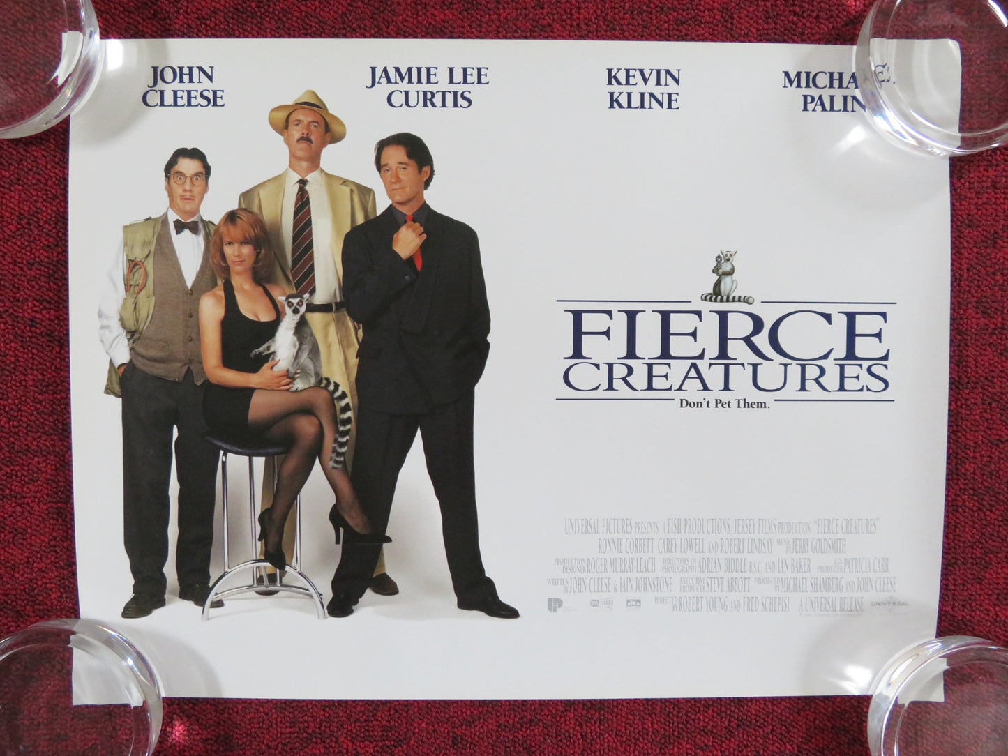 FIERCE CREATURES UK MINI QUAD POSTER JOHN CLEESE JAMIE LEE CURTIS 1997